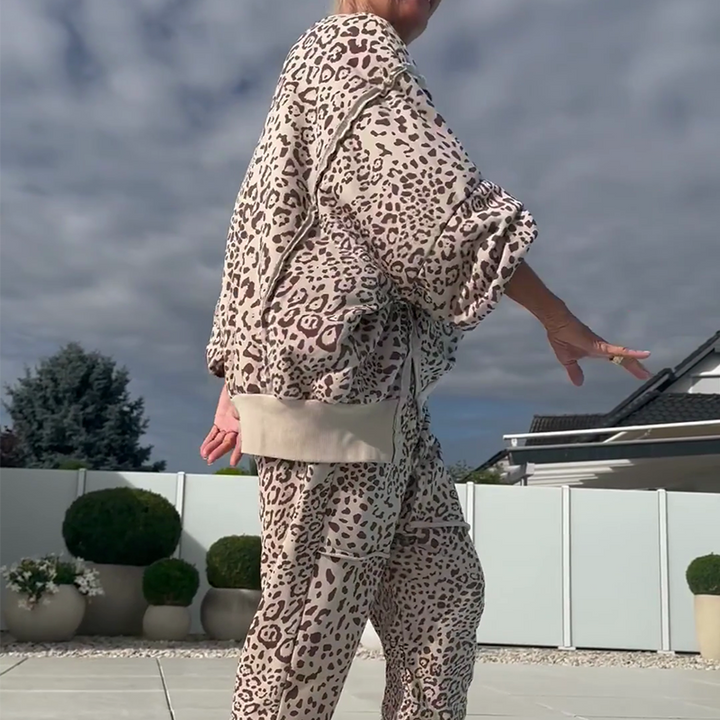 Margot™ |  Leopard Print Top & Pants 2-Piece Set