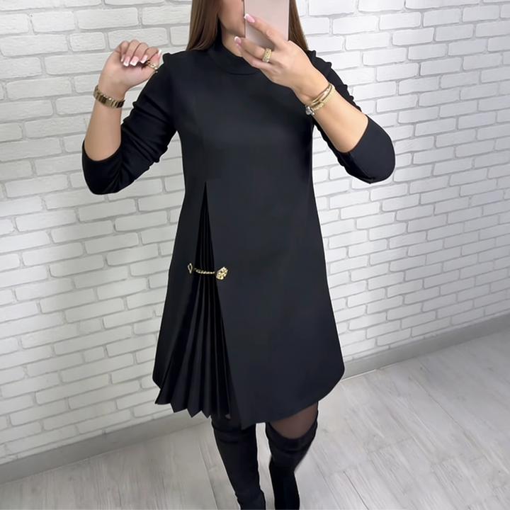 Charlotte™ | Long Sleeve Pleated Dress