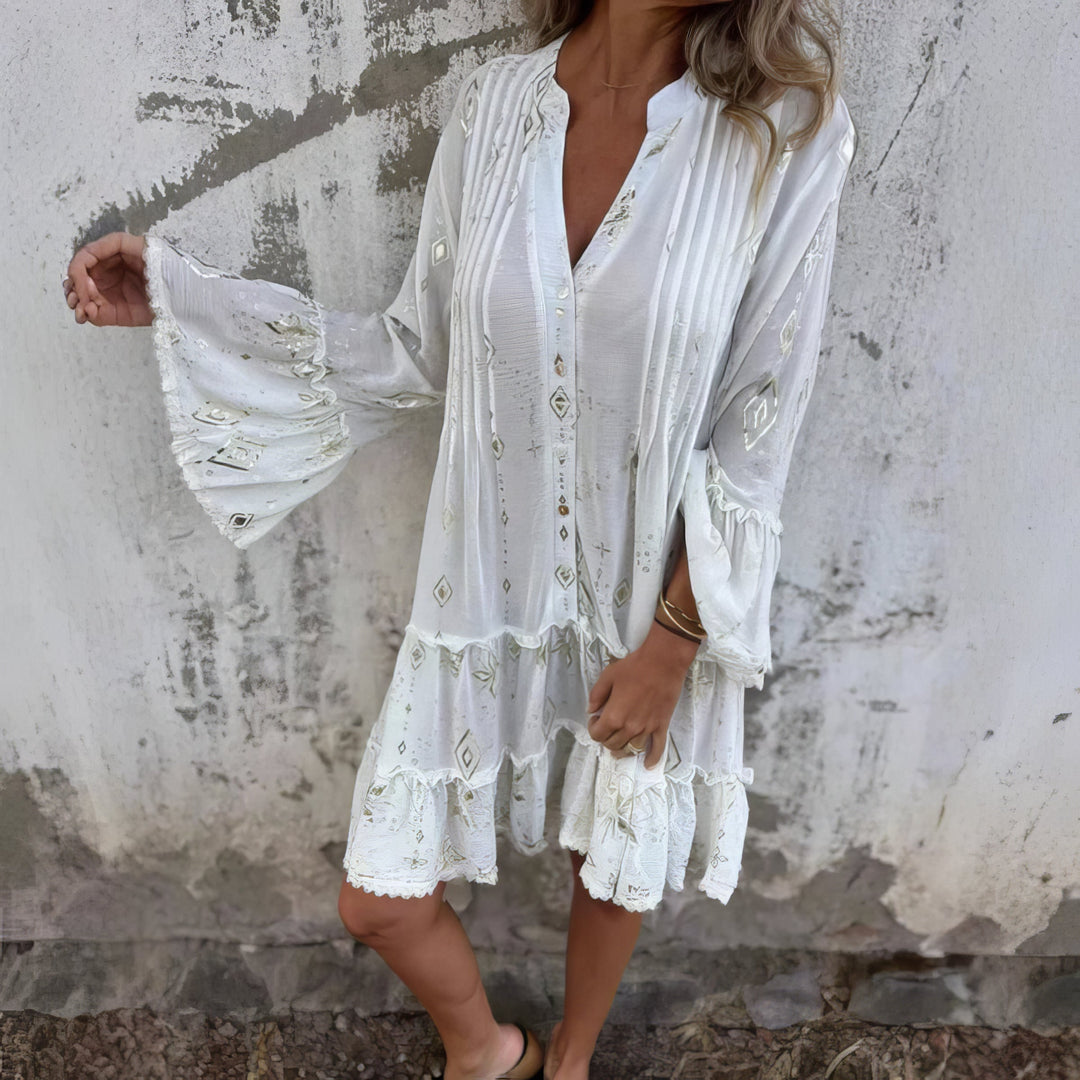 GAYLE™ | Boho Gilded Midi Dress
