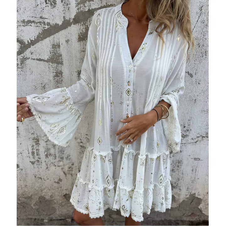 GAYLE™ | Boho Gilded Midi Dress